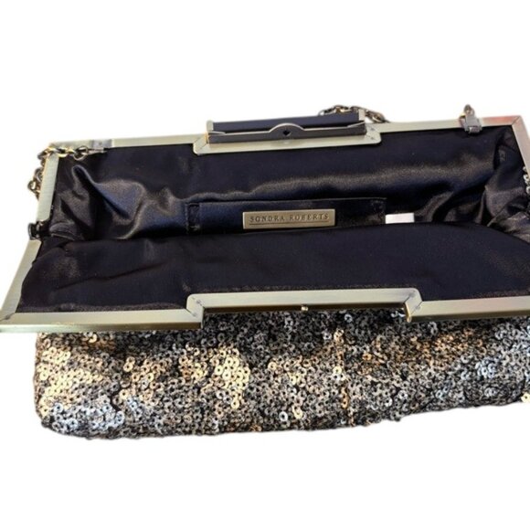 Sondra Roberts Gold Sequin Clutch with Chain Strap